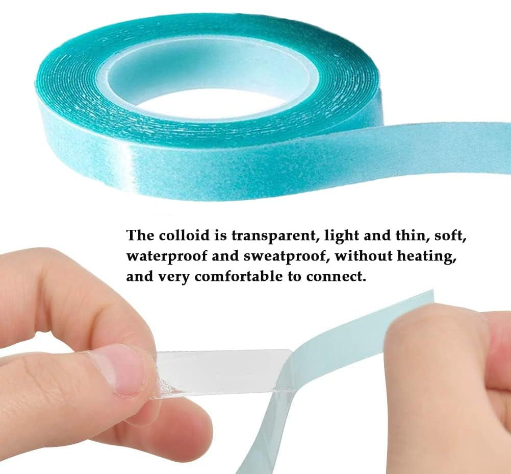 Premium Double-Sided Hair Extension Tape Tabs - 2 Rolls of 6 Meters for Secure Weft Replacement, Waterproof Adhesive for Wigs and Toupees