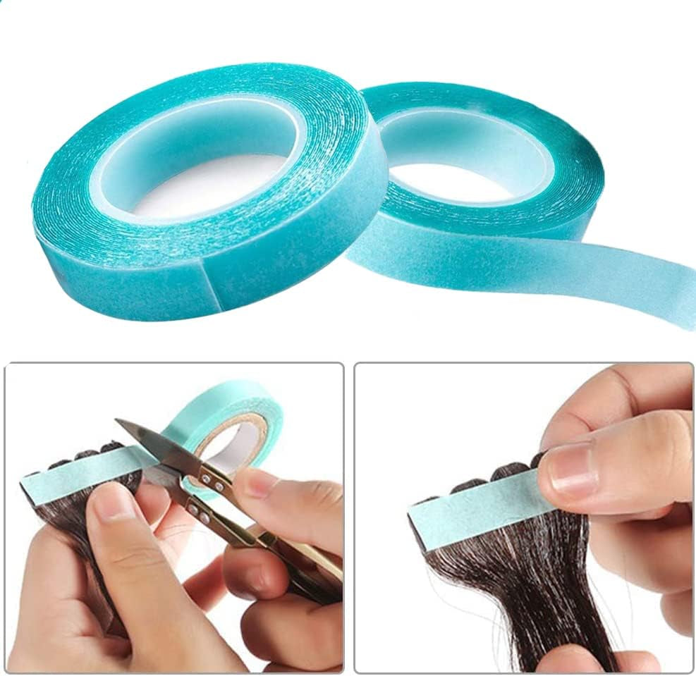 Premium Double-Sided Hair Extension Tape Tabs - 2 Rolls of 6 Meters for Secure Weft Replacement, Waterproof Adhesive for Wigs and Toupees