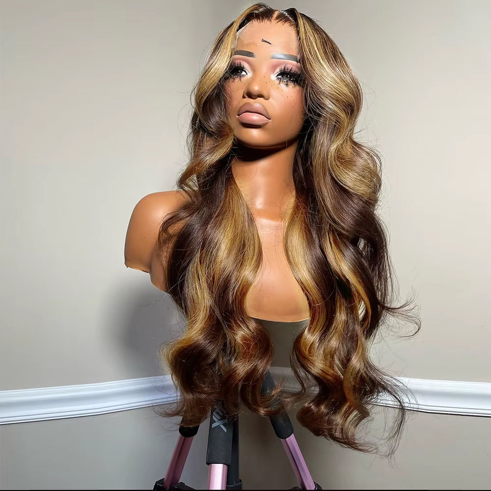 Gorgeous Honey Blonde Brazilian Body Wave 13X4/13X6 HD Lace Front Wig - 100% Human Hair, Pre-Plucked for Effortless Glam!