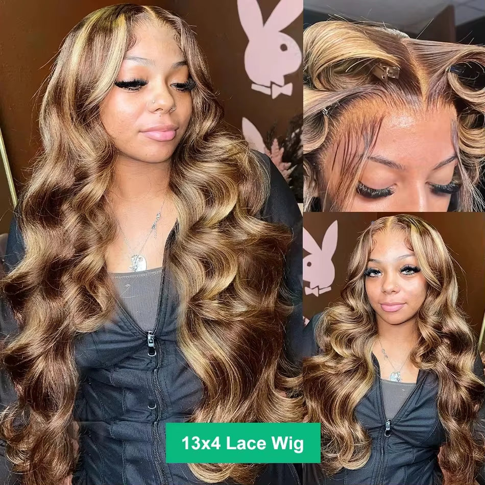 Gorgeous Honey Blonde Brazilian Body Wave 13X4/13X6 HD Lace Front Wig - 100% Human Hair, Pre-Plucked for Effortless Glam!