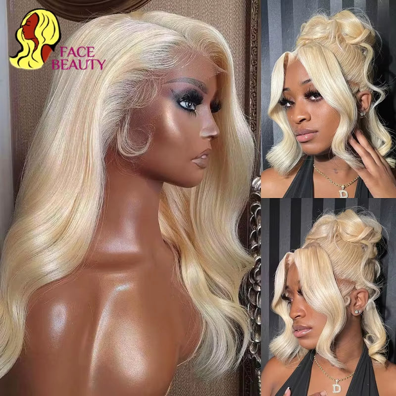 Luxurious 613 Blonde Body Wave 360 Lace Frontal Wig - Pre-Plucked Brazilian Human Hair in 30", 32", and 38" Lengths