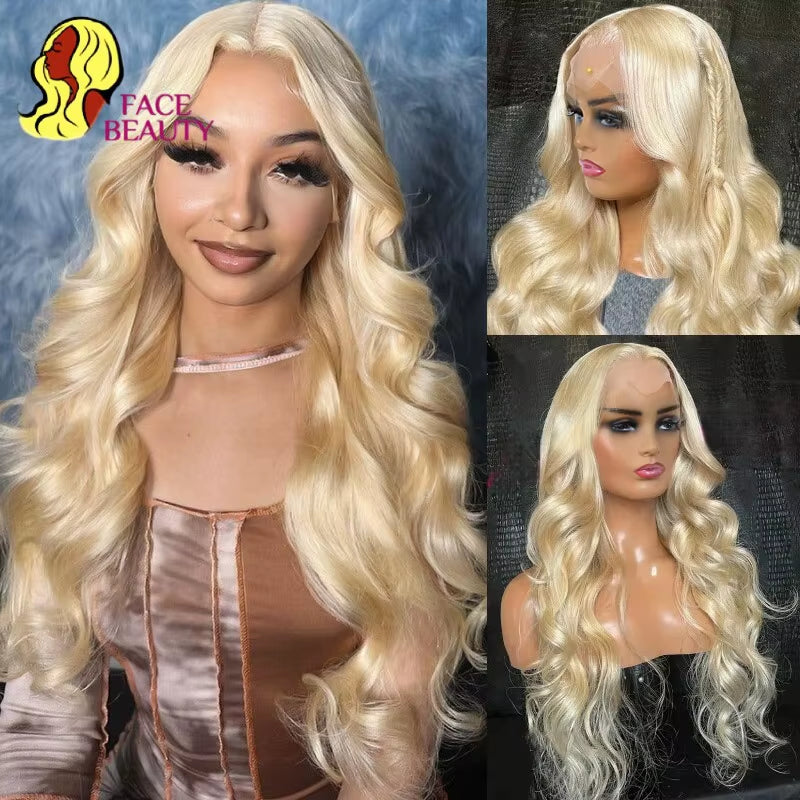 Luxurious 613 Blonde Body Wave 360 Lace Frontal Wig - Pre-Plucked Brazilian Human Hair in 30", 32", and 38" Lengths
