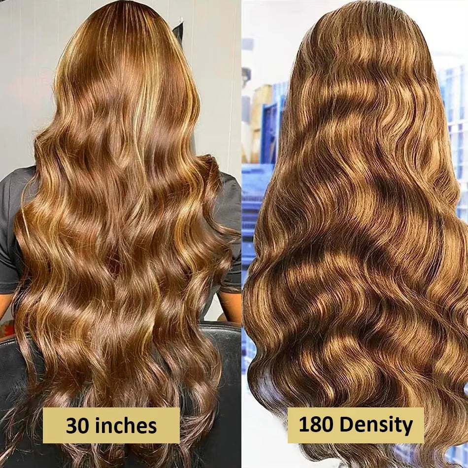 Gorgeous Honey Blonde Brazilian Body Wave 13X4/13X6 HD Lace Front Wig - 100% Human Hair, Pre-Plucked for Effortless Glam!