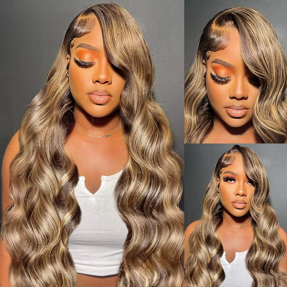Gorgeous Honey Blonde Brazilian Body Wave 13X4/13X6 HD Lace Front Wig - 100% Human Hair, Pre-Plucked for Effortless Glam!
