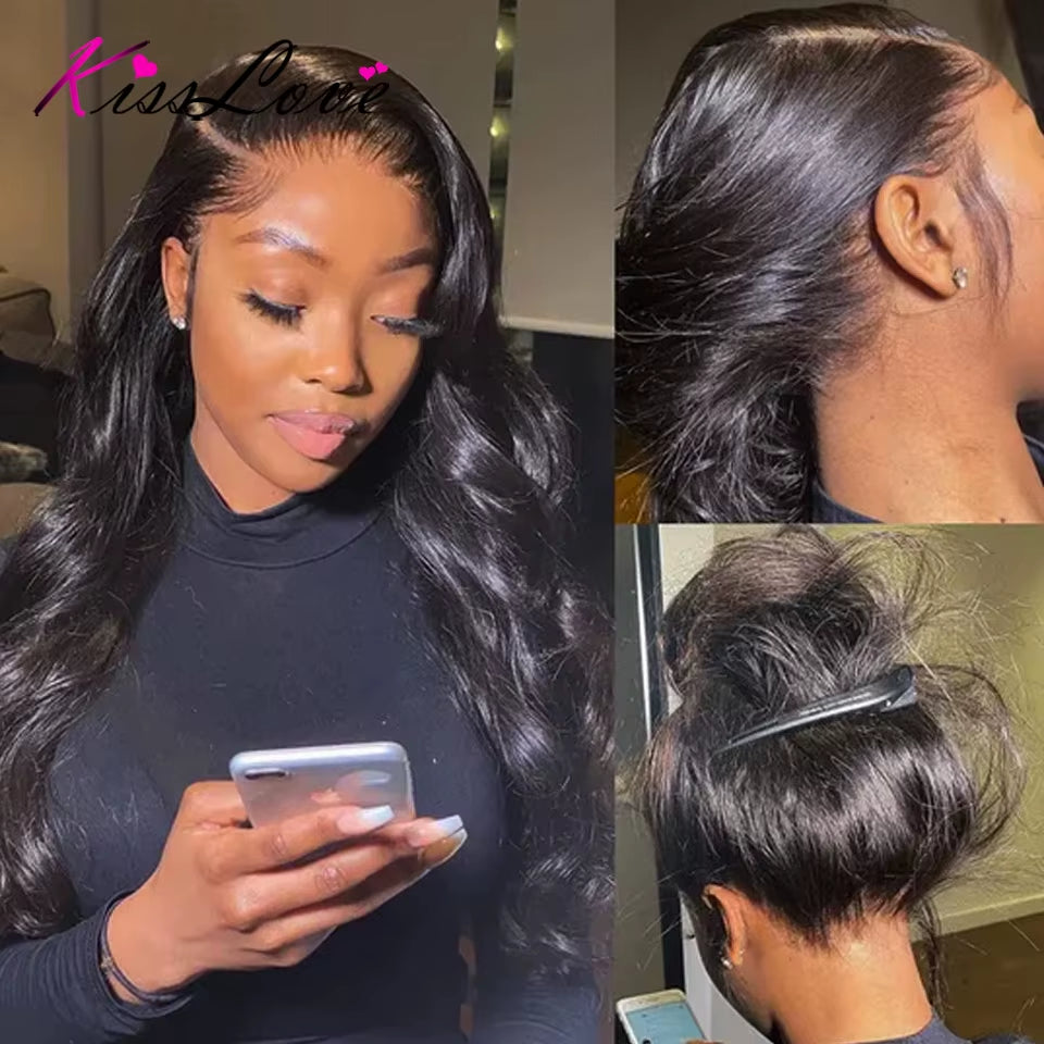 Body Wave Invisi Strap 360 Full Lace Wig Human Hair 5X5 Glueless Pull Go Wigs with Elastic Drawstring 13X6 HD Lace Frontal Wig